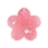 Glitter Sakura Coasters, 5 Inch Cherry Blossom Quicksand Flash Coaster Cute Quicksand Glitter Drink...