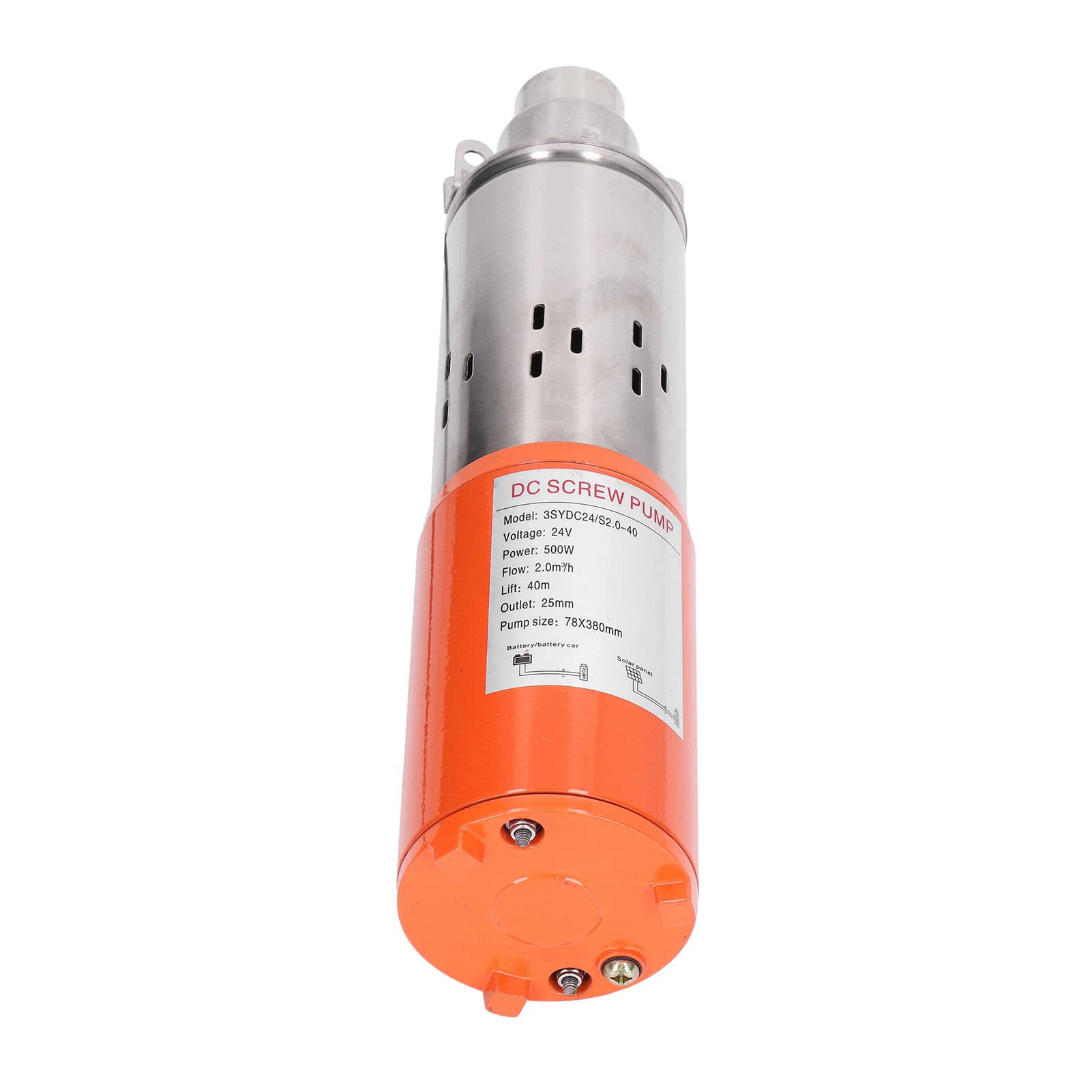 Bomba Solar CC Motor de Cobre Bomba de Agua Sumergible para Pozos Profundos, Kit de Juego de Acero Inoxidable de 24 V para Toma de Agua de Pozo, Construcción de Terrenos,