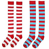 AZMONADIO Socks for Dr Seuss Party Supplies Socks for Thing 1 Thing 2 Costumes Party Supplies Dr. Seuss Costumes Accessories Adult Women Kids
