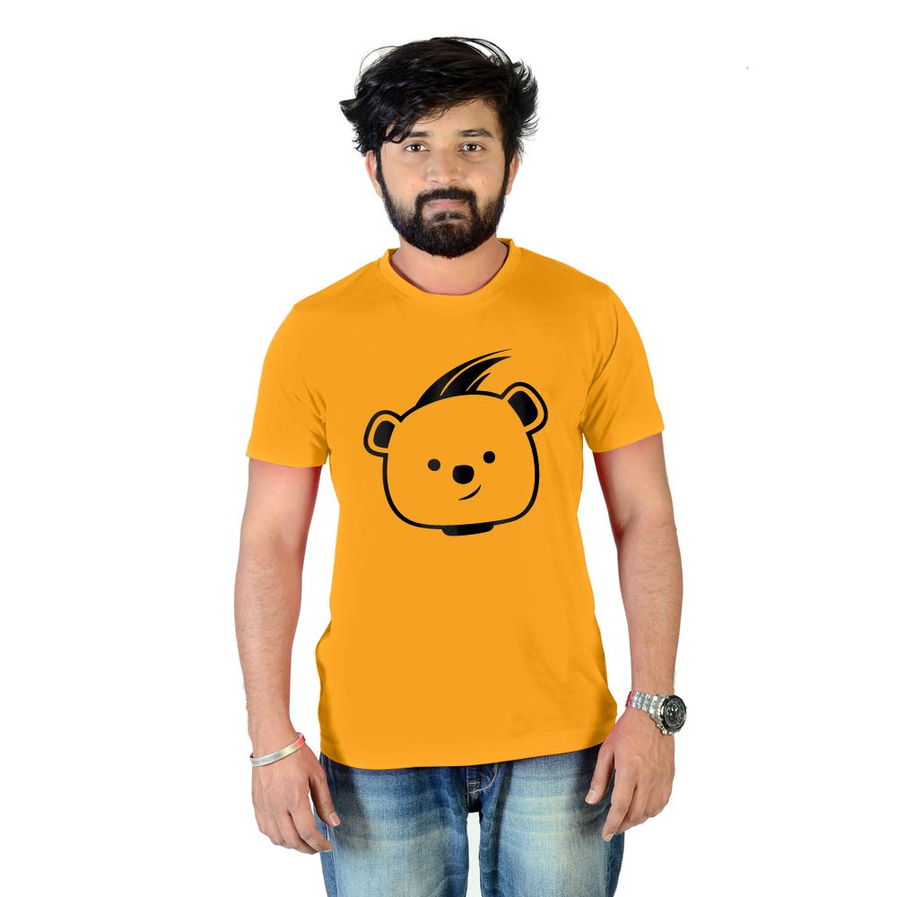 chiraiyaa Half Sleeves Stylish Cotton T-Shirt for Mens (Funny Panda, Nature, Printed, Trend, New, Typography)