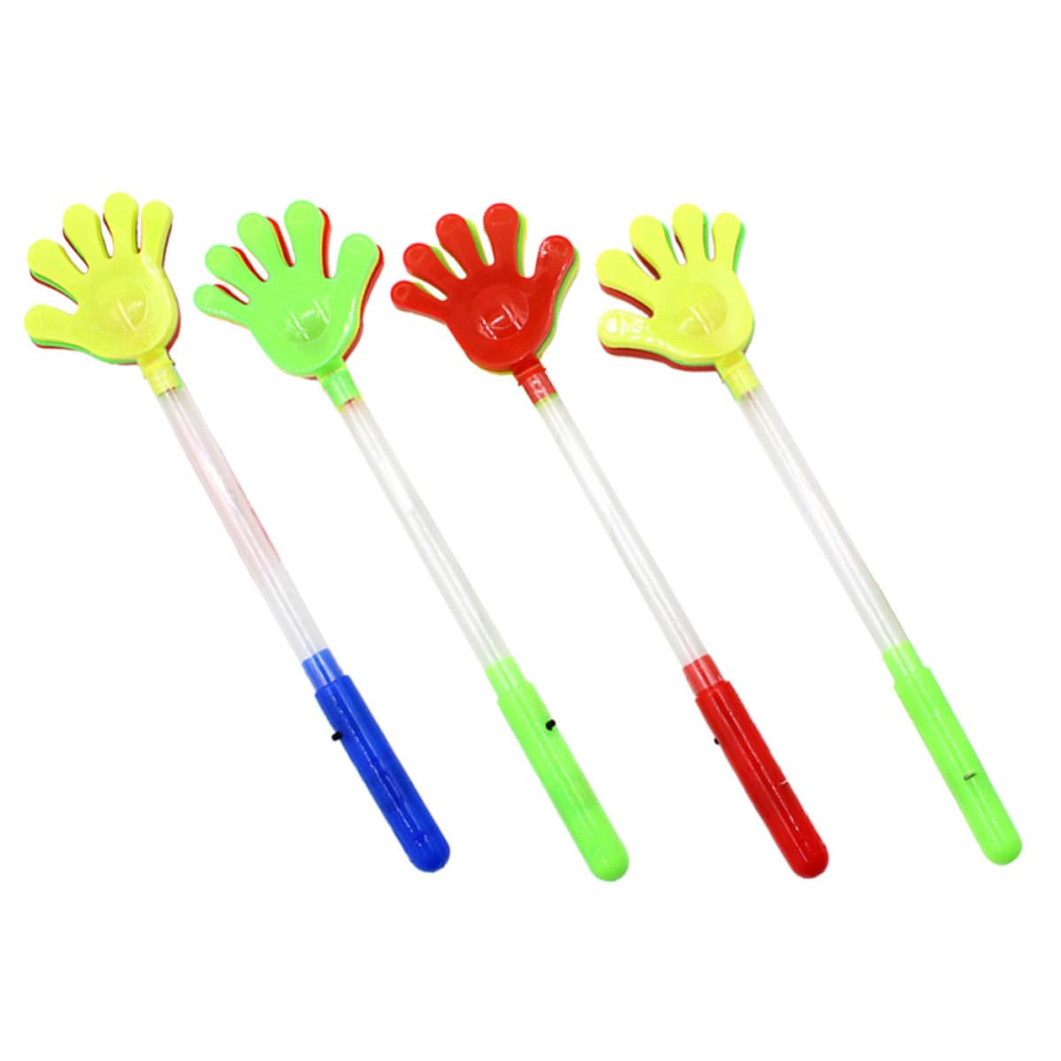 EXAOMBLE 4pcs Luminous Hand Clapper Plastic Noisemaker with Loud Noise, for Festivals and Party Atmosphere, Glow Stick Party Pack Random Color