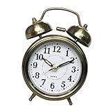 【Design rétro】 : le réveil de style vintage des années 80 avec une finition en métal bronze ajoute un charme nostalgique à la décoration de votre chambre ou de votre bureau.