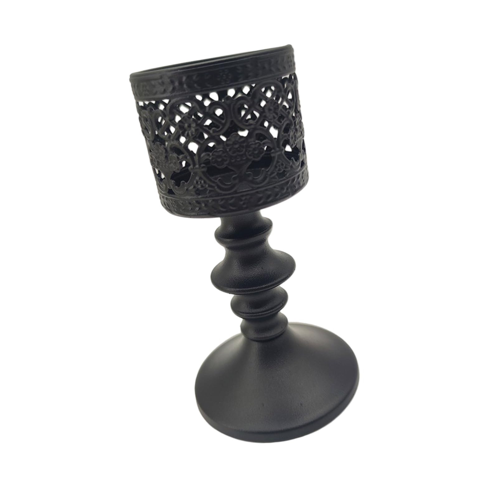 Buxuaaaa Black Wrought Iron Stand With Intricate Cutout For Home Decor And Ambiance Wrought Iron Stand