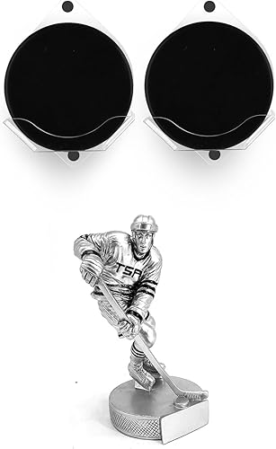 Miniatura 4 de Cosmos Soporte de pared para pared, 2 unidades, para decoración y almacenamiento de discos de hockey sobre hielo, disco de hockey coleccionable y