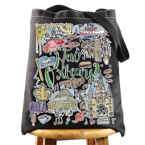 WZMPA New Orleans Travel Tote Bag - Louisiana Souvenir Gift - Reusable Grocery Bag