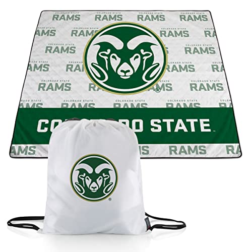 Picnic TIME NCAA Colorado State Rams Impressa Picnic Blanket, Lightweight Beach Blanket, Machine Washable, Outdoor Blanket, (Green and White)