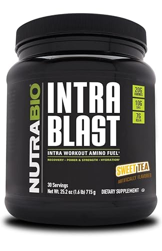 NutraBio Intra Blast - Advanced Electrolyte Performance Matrix - Amino Acid, EAA/BCAA Formula - Non-GMO, Gluten Free, Intra and Pre Workout Powder - 30 Servings - Cherry Limeade