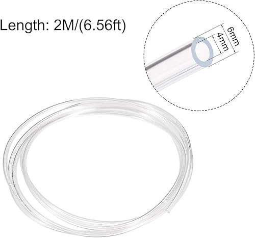 Miniatura 4 de uxcell Tubería de aire neumática, 6 mm (0.24 ") OD x 4 mm (0.16") ID 6.6 ft (6.56 pies) PU poliuretano compresor de aire tubería manguera tubo