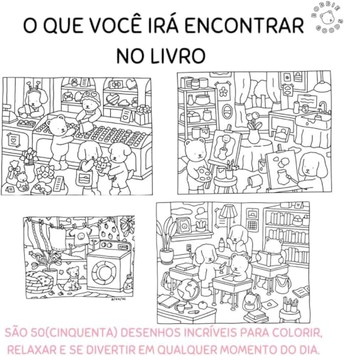 Livro de Colorir Bobbie Goods 50 Folhas 180Gramatura Caderno de Desenho Pintura Coloring Book Bob Bo