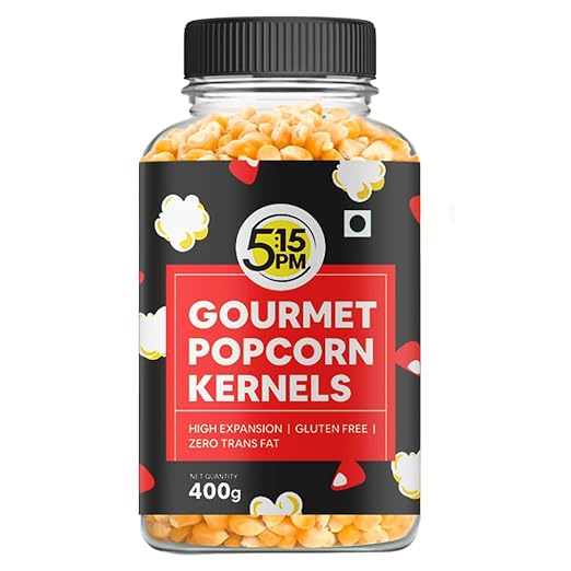 5:15PM Popcorn Kernel Seeds Big Size Gourmet Pop Corn Kernels | High Expansion, A Grade Makkai Popcorn  400g