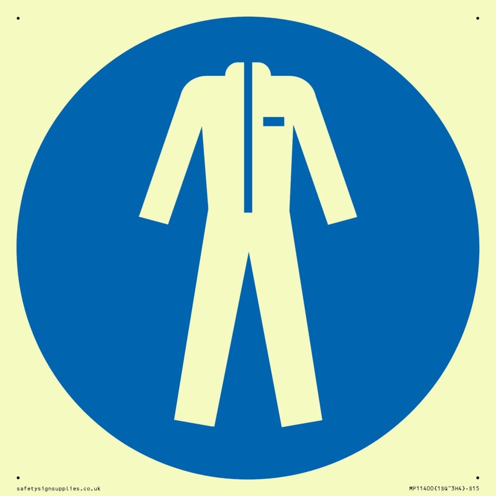 Mandatory: Wear protective clothing Sign - 150x150mm - S15