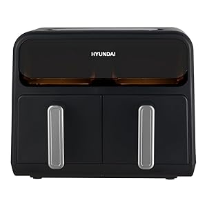 Hyundai Freidora de Aire sin Aceite 8 Litros, Air Fryer HAF8000DD. 2400 W, 8 Programas, Negro