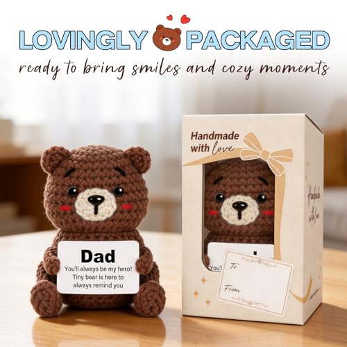 Dad Birthday Gifts, Dad Gifts for Fathers Day Birthday Christmas, Handmade Positive Crochet Decor, Unique Present for Daddy Father Papa New Bonus Step Dads - Image 4