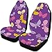 Produktbild Beauty Butterflies Animals Autositzbezug Protektoren für Vordersitze Fahrzeuge für Limousine SUV Truck Van, 2 PCS