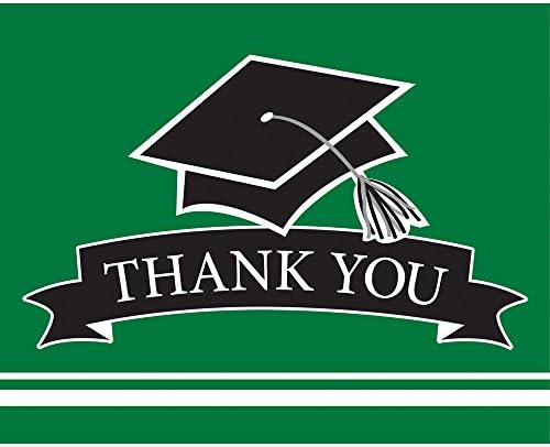 Creative Converting Party Supplies School Spirit Thank You Notes, One Size, Emerald Green