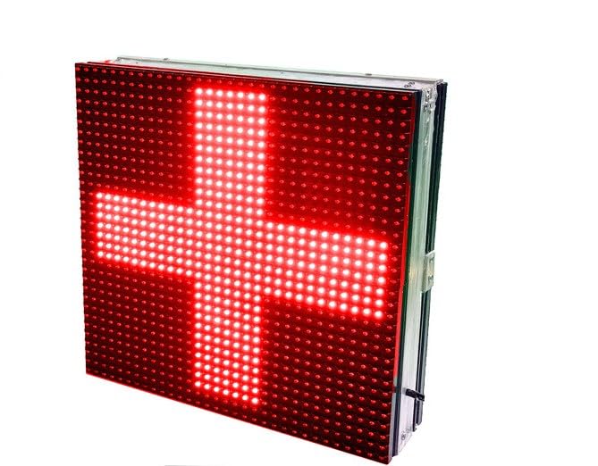 AL-QURAISH 1x1 ft LED Scrolling Display Board for Medical Use | Wi-Fi Operated Digital Moving Message Sign | Compact LED Signage for Pharmacies, Clinics & Hospitals. (RED)