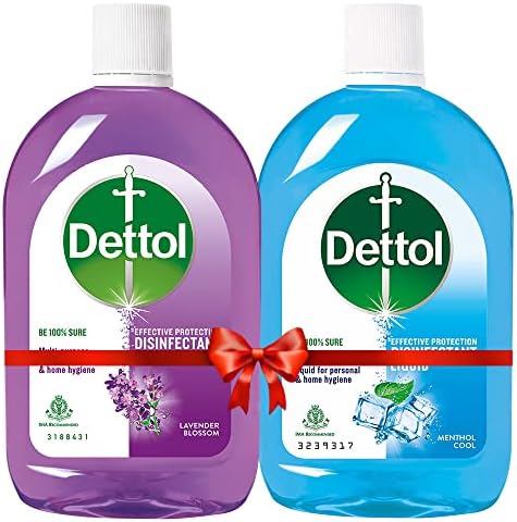 Dettol Liquid Disinfectant for Floor Cleaner, Surface Disinfection (Lime Fresh, 1L) & Liquid Disinfectant for Floor Cleaner, Surface Disinfection (Lavender Blossom, 1L)