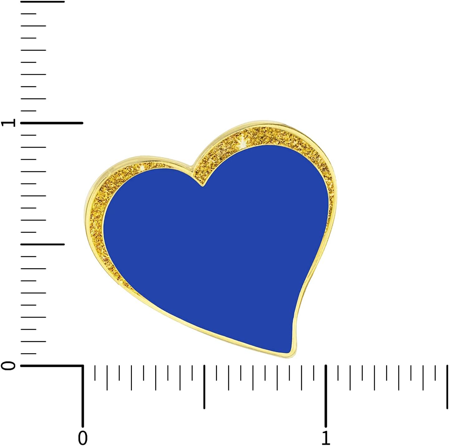 SHOP AWARDS AND GIFTS Blue Heart Shaped Enamel Lapel Pin with Sparkling Gold Border, Thank You Appreciation Recognition Gift, Individually Carded, Bulk Pack of 12, 1 Inch