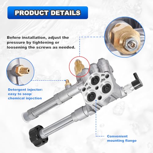 AUTOBABA Pressure Washer Pump Head Assy, Compatible with AR42940 AR Pump-SRMW2.2G26/ RMW2.2G24 Pump Head AR42518 AR43061 AR42940 Replacement Kit - Thumbnail 3