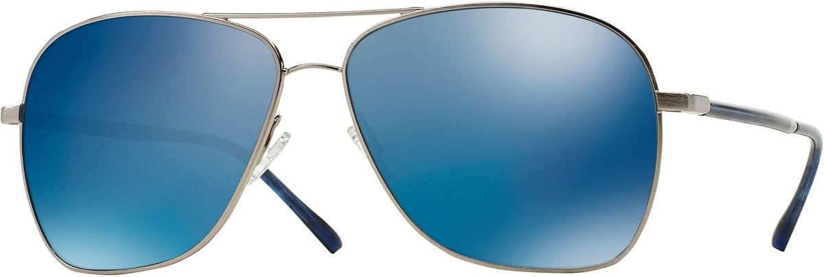 Oliver Peoples Unisex Vanalden Polarized Sunglasses - Silver/Maliblu Mirror