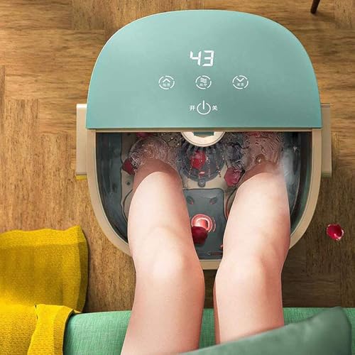 Baño de pies masajeador con función de calor, 6 rodillos masajeadores para pedicura, alivio del estrés y ayuda para dormir, bañera eléctrica para pies para uso doméstico, bañera para pies hasta la rodilla miniatura 2