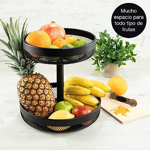 Miniatura 7 de Moritz Moritz Cesta Frutera Negra De Metal - Moderno Frutero Negro - Cesta Negra Para Almacenar Fruta, Verdura Y Pan