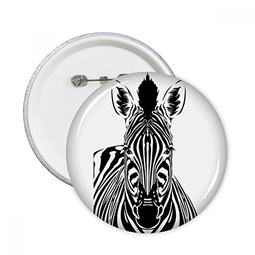 Pins zèbre cadeau original pour customiser les vêtements en lot de 5 pièces rondes L