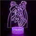 Lampe illusion 3D LED veilleuse Acrylique Animation japonaise Mobile Poupée Jouet Modèle Lampe de table USB Chambre Chevet Accueil Bureau Cadeau Garçon fille cadeau d'anniversaire de Noël