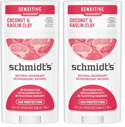 Déodorant stick Schmidt's anti odeurs sans irritation kaolin et coco 24h - 2