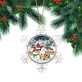 Decorazione per feste di Natale: il nostro ornamento invernale per albero di Natale viene fornito con un cordino argentato per appenderlo facilmente all'albero di Natale, parete, giardino, finestra, ringhiera delle scale, soffitto, camino, pacchetti vacanze, ghirlande, impostazioni da tavolo, bottiglie di vino, portatovaglioli, calza di Natale e molto altro ancora.