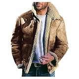 Generic mantel herren lang,Herren Übergangsjacke Stehkragen Warm Winterjacke Steppjacke mit Fell Fleece Freizeitjacke Warme Jacke Outdoorjacke Herbst Winter Baumwolle Mantel Herrenjacken