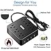 Surge Protector Power Strip, Flat Plug Power Strip with 4 USB and 6 AC Extension Cord Power Strip Wall Mount Desk USB Charging Station for Home and Office Accessories, Black