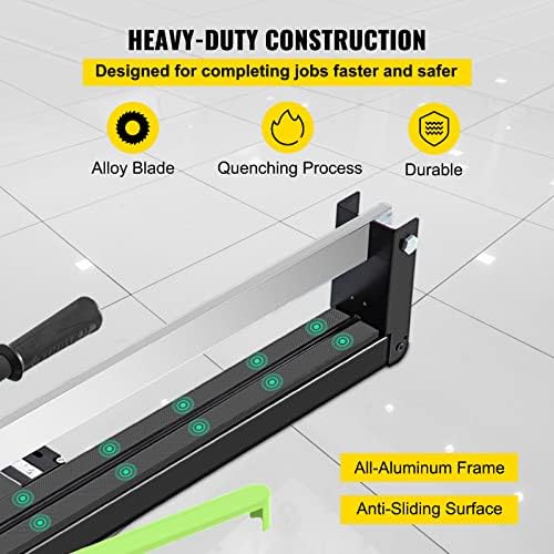 Bild 4 - VEVOR 800mm Blau Manueller Fliesenschneider mit präziser Laserpositionierung und rutschfester Gummioberfläche Einzelschiene und Halterung Geeignet für Bodenfliesen aus Porzellan und Keramik