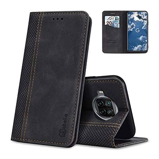 AKABEILA Fodral för Xiaomi Mi 10T Lite/Mi 10i mobiltelefonfodral läder, plånboksfodral, stativ, PU-plånbok, skyddsfodral, vikbart fodral med [kortfack] [stativfunktion] [magnetiskt]