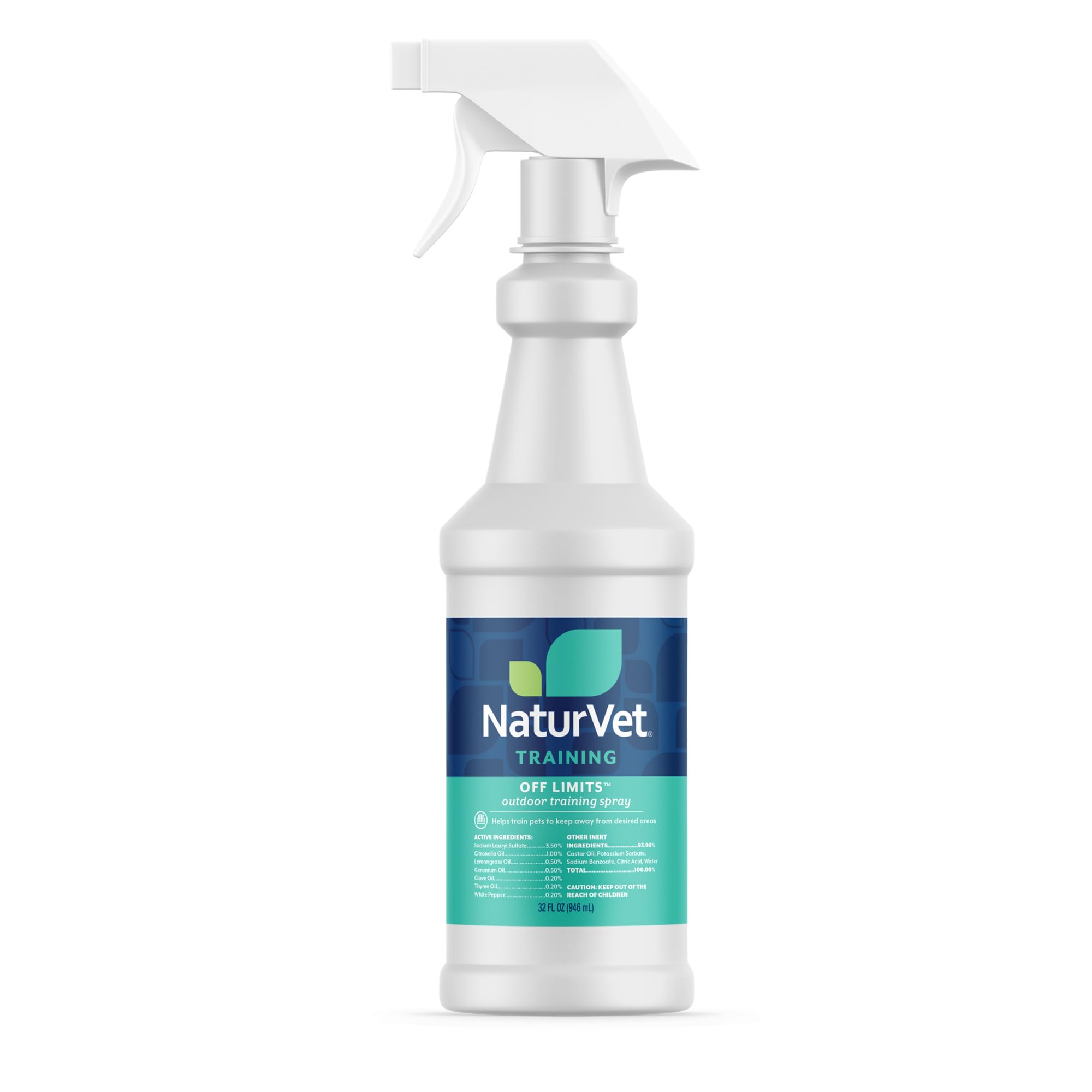 NaturVet Off Limits Pet Training Spray for Dogs &amp; Cats – Deters Pets from Outdoor Areas – Includes Herbal Extracts – Non-Staining Sprays for Training Pets – 32 Fl. Oz.