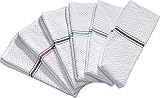 Fashion Flavor - Kitchen Terry Towel Set of 6 Large Size 16"x28". Highly Absorbent, Soft Yet Sturdy,