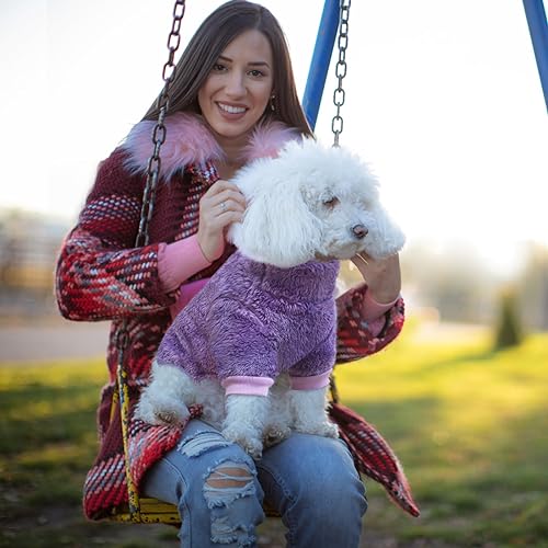Pull en peluche pour chien Idepet violet M vêtement nuit chiot - 4