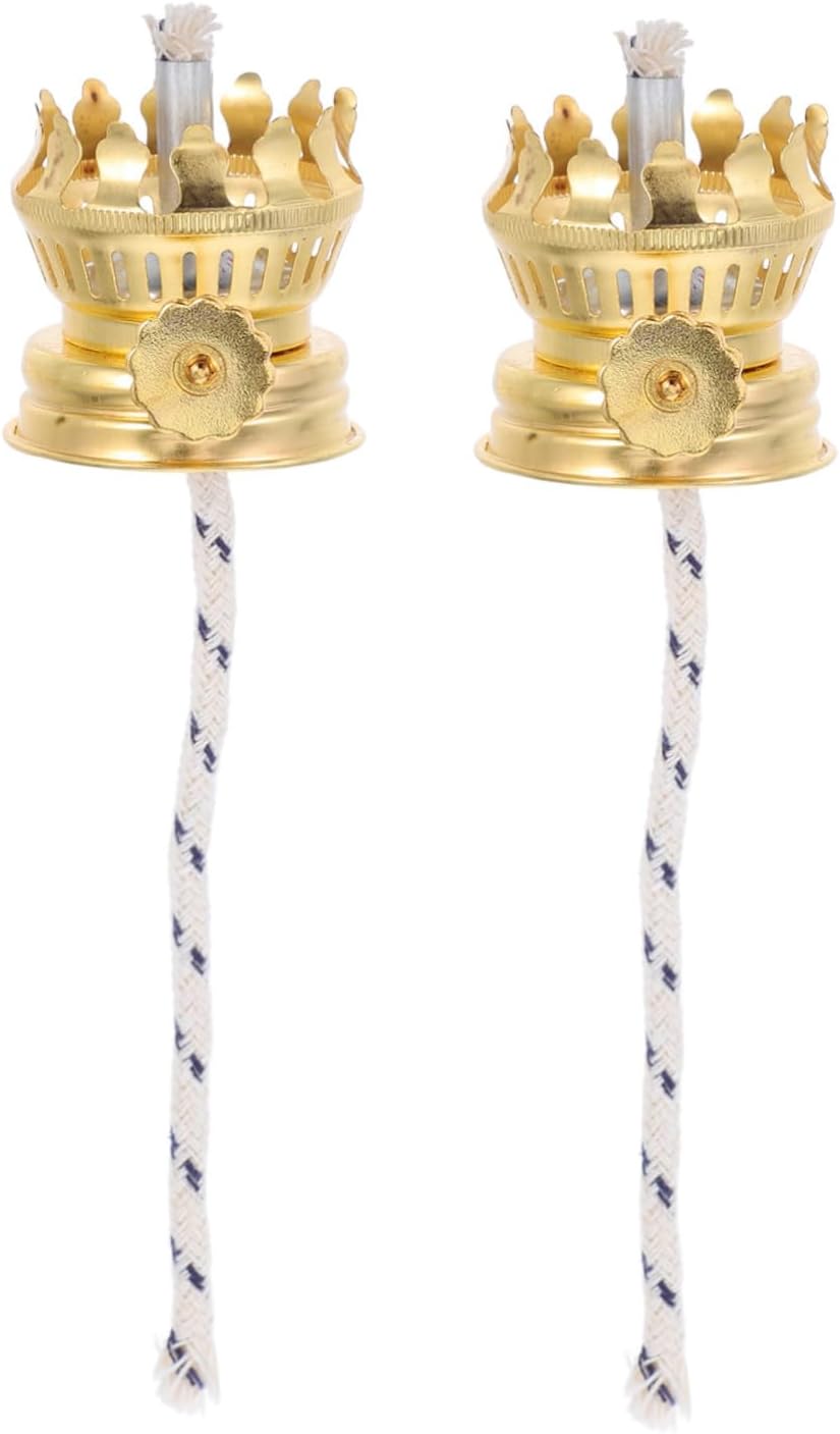 2pcs Oil Lamp Wick Burner for DIY Vintage Projects Oil Lamp Parts for Kerosene Lanterns