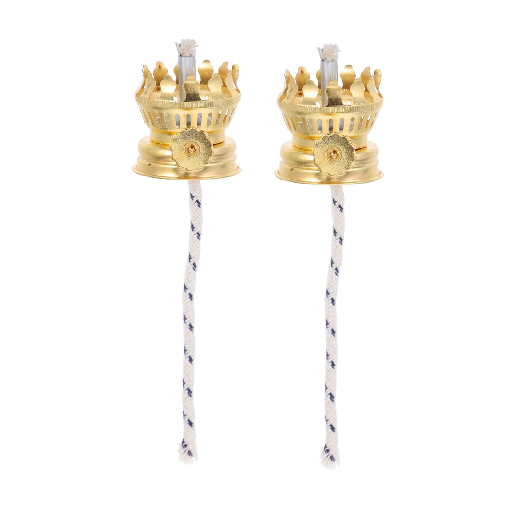 HOMOCONO 2pcs Vintage Kerosene Oil Lamp Burner with Wicks Retro Oil Lamp Replacement Parts Easy to Install for Projects and Repairs