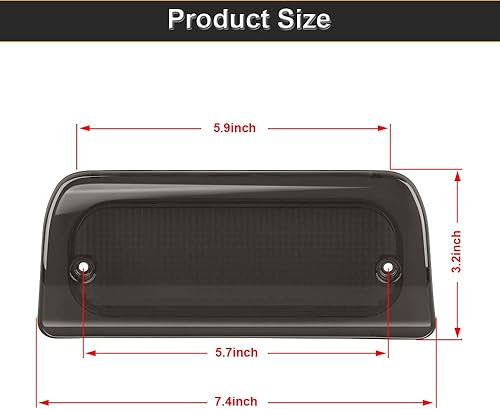 Miniatura 5 de 3 tercera luz de freno cubierta ahumada con junta de sello cabina extendida solo compatible con Chevy S10 GMC Sonoma 1994-2003 1997-2000 Isuzu