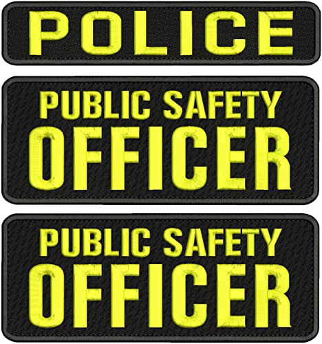 Special Patches for Velcro Patches for Uniform for Public Safety Officer Embroidery Patch 11x4 2x11 Hook ON Back Black/Yellow Model-Q-X989-1956