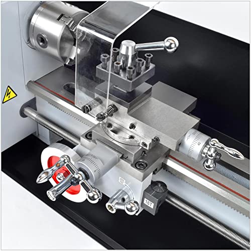 Microlux 7X16 550W True Inch Mini Lathe Variable Speed, Professional Quality Mini Lathe With 4" 3-Jaw Chuck, Bench Top Metal Lathe For Various Types Of Metal Turning #TOP5