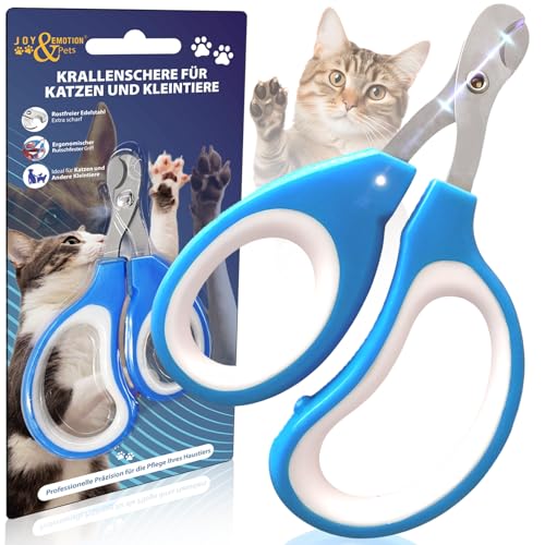 JOY & EMOTION® SUPER KRALLENSCHERE KATZEN, Hunde & Kleintiere | Präzise & Sichere Katzennagelschere für Anfänger | Ergonomisch & Handlich |...