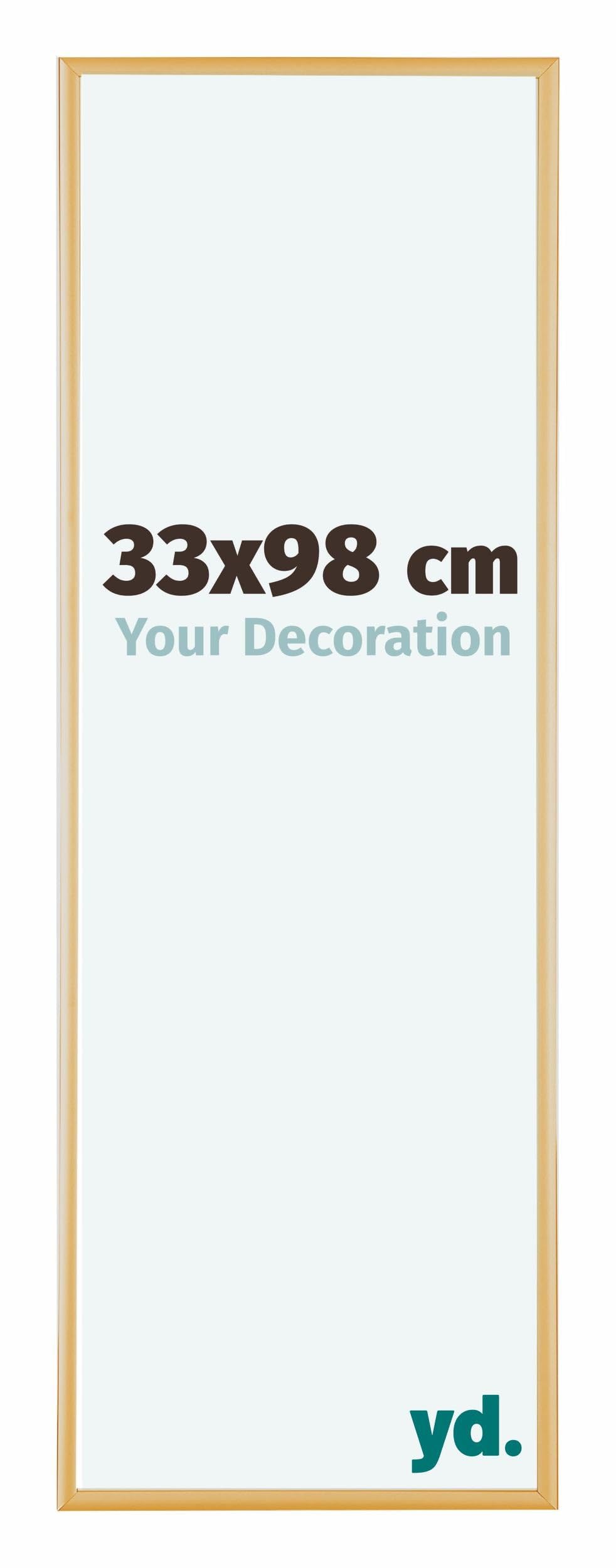 Your Decoration - Picture Frame 33x98 cm - Gold Vintage - Decorative Wall Frame in Aluminium with Antireflection - Frame 33x98 - Kent