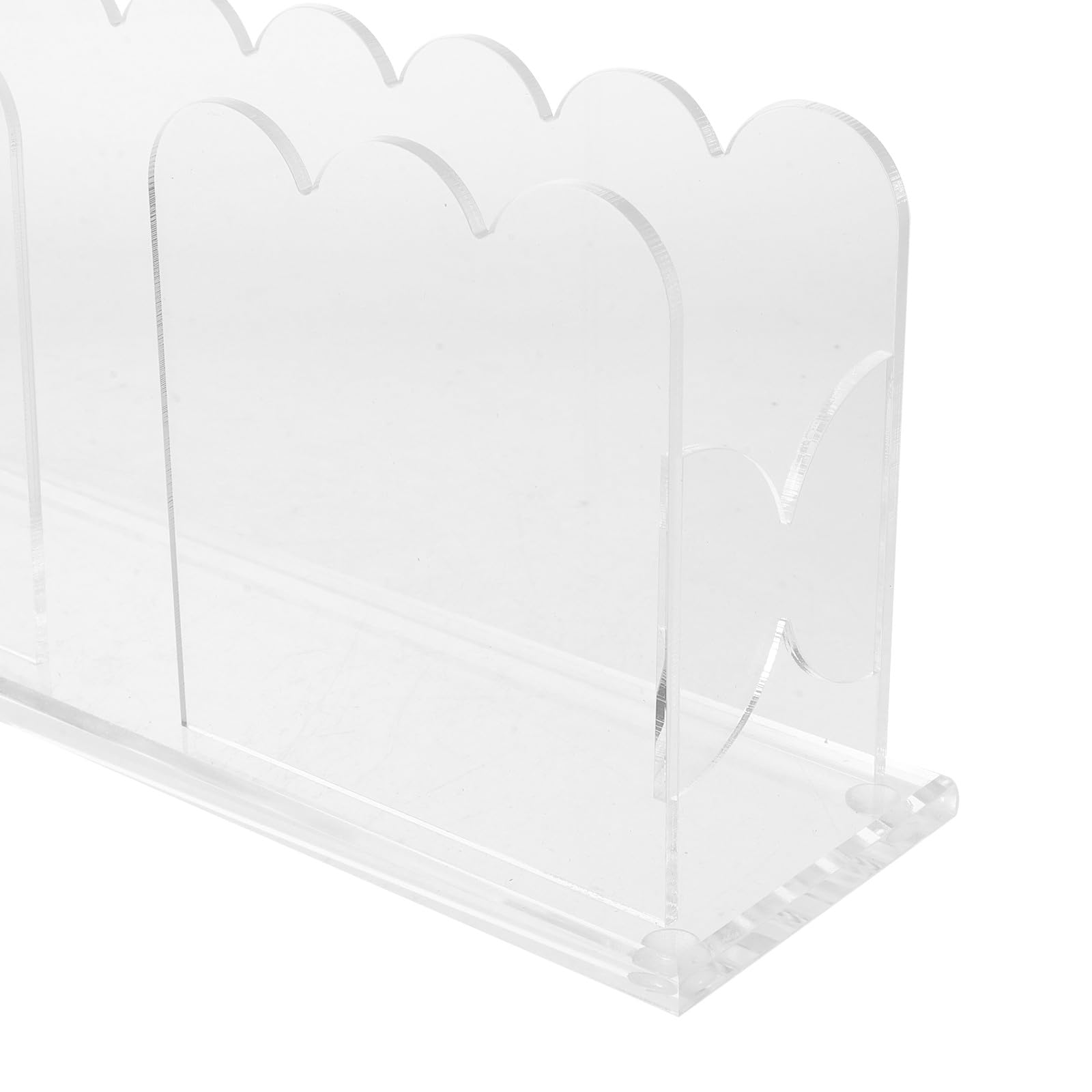 Operitacx Servilletero de acrílico transparente - Dispensador de servilletas festoneado para mesa - Soporte para toallas de mano para invitados, ideal para baño, cocina y comedor. 9 x 4,2 x 2,6