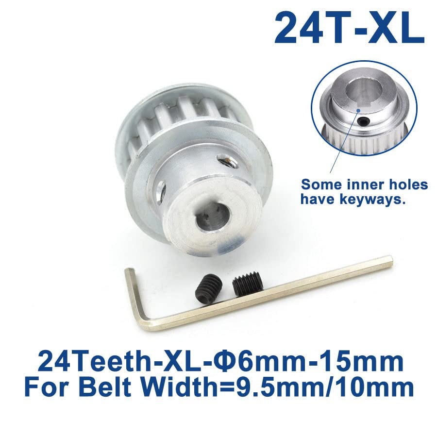 1/2/3 szt. Trapez 24 zęby XL koło pasowe rozrządu otwór 6/6.35/8/10/12/14/15 Mm dla szerokości 10mm XL pas synchroniczny koło zębate 24 zęby 24T(12.7mm,3Pcs)