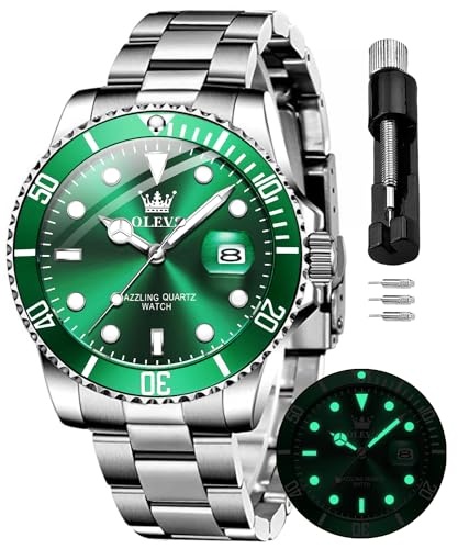 Image of OLEVS Watches for Men Quartz Fashion Business Waterproof Analog Stainless Date Week Diamond Luminous Mens Watch