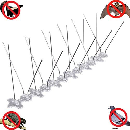 Bird Spikes,Bird Pest Control With UV-PC And SUS304 Spikes, Effective bird repellent Repel Seagulls, Crows,Pigeons, Starlings, Sparrows. Also Useful For Deterring Cats And Squirrels,10 Pack (10 Feet)