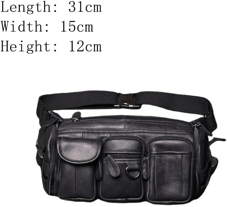 Men's Leather Backpack Messenger Bag for Outdoor Activities Multi Functional Use