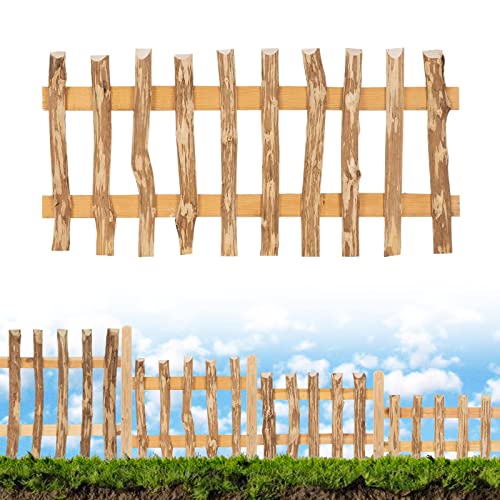 BooGardi Beeteinfassung Holz · viele Größen · Höhe 60cm x Breite 60cm · Gartenzaun für Beetumrandung · natürliche Rasenkante · Lattenzaun Haselnuss Eyecatcher